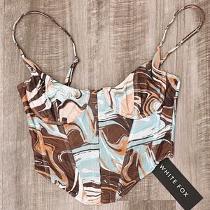 white fox corset NWT